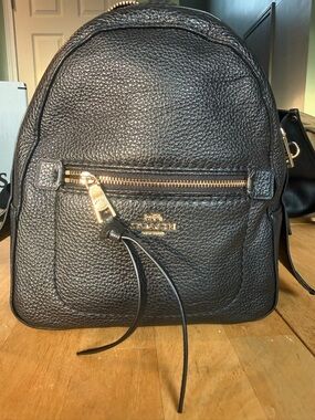 Coach Black Pebbled Leather Mini Backpack with Gold Hardware - New condition